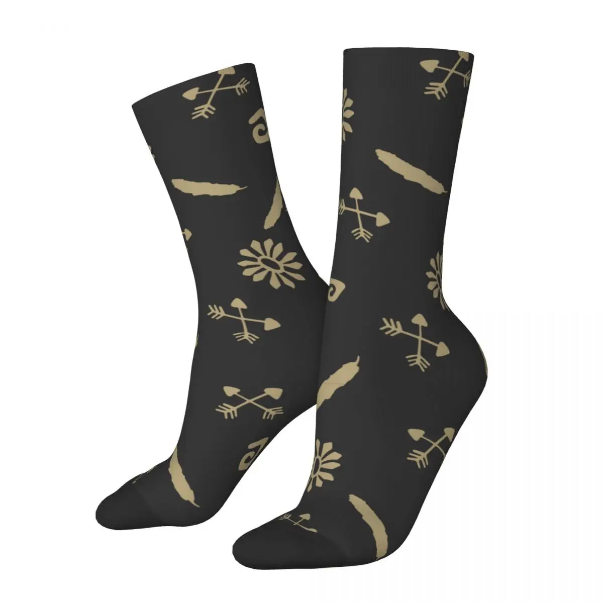 The Culture Ancient Pattern 2 Socks Elegant Stockings Men's Breathable Outdoor Socks Autumn Graphic Anti Skid Socks