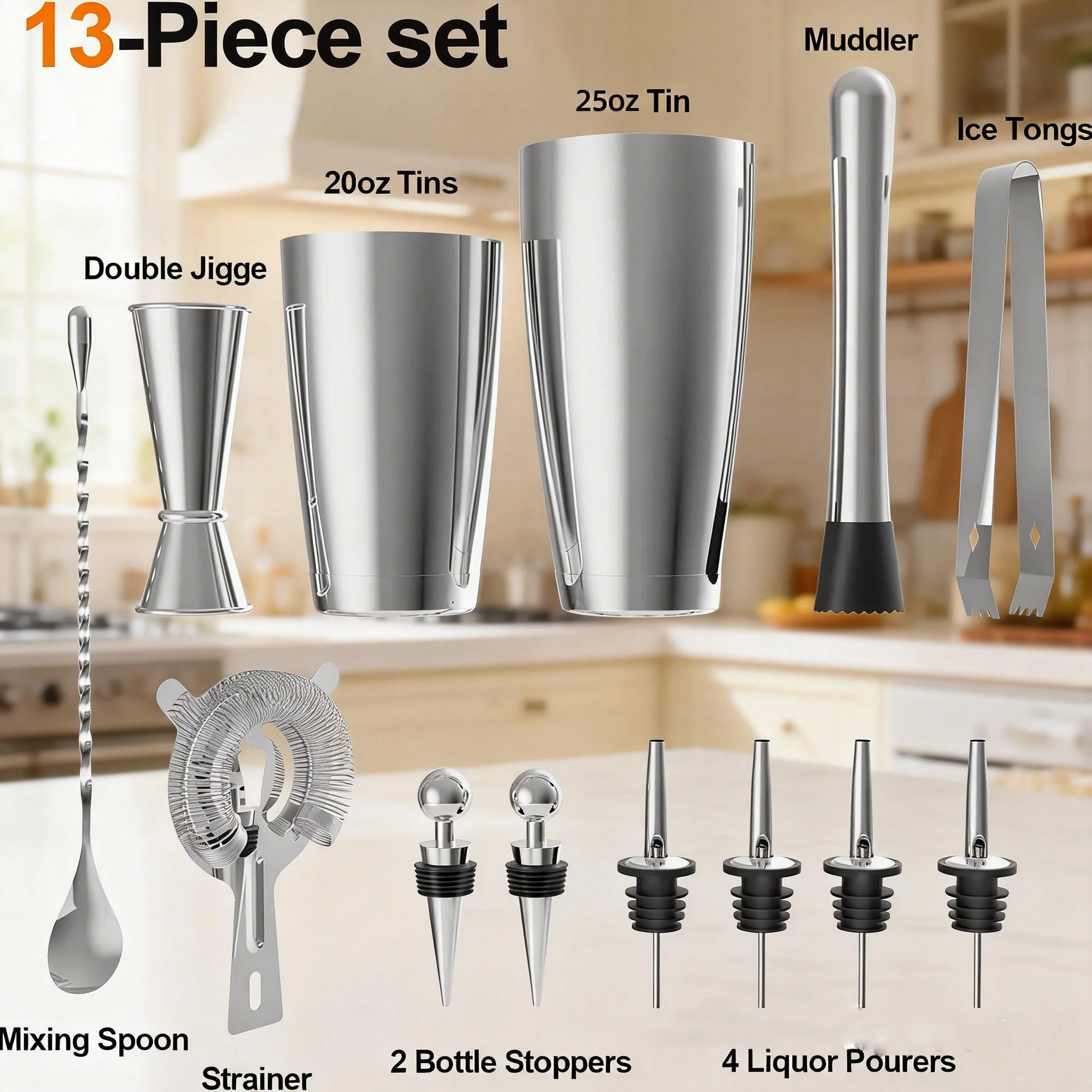 stllCamol Cocktail Shaker Bost - Boston Shaker Set ulasan dan harga