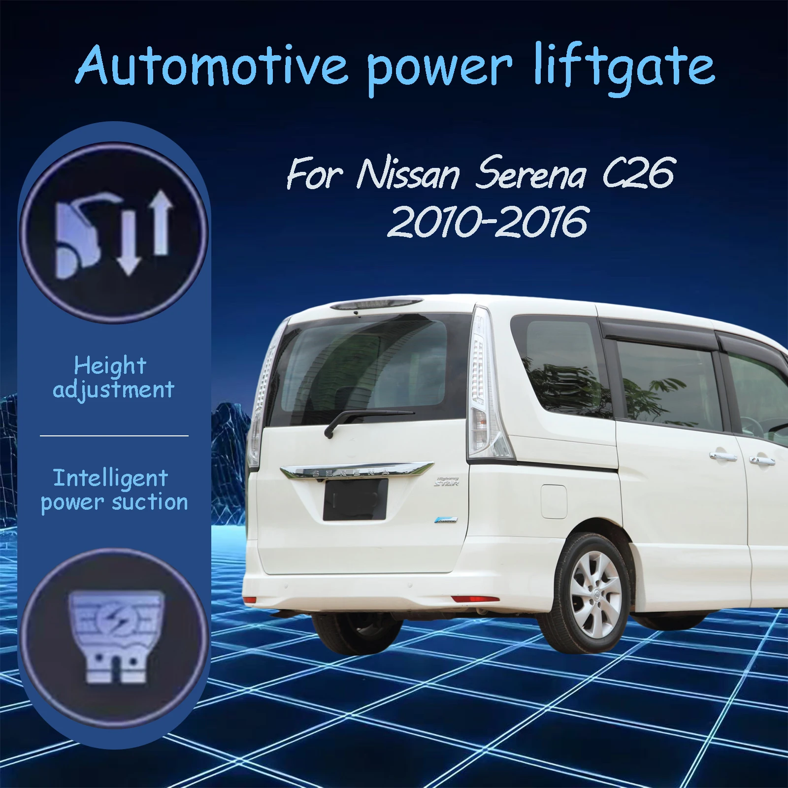 Für Nissan Serena C26 2010–2016. Elektrische Heckklappe, automatische Saugschlösser, geeignet für das Kofferraummodifikationssystem