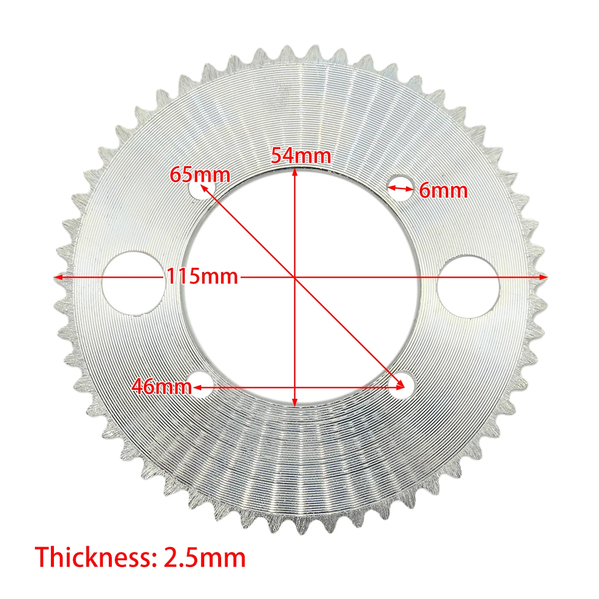 

Electric Scooter Sprocket 25H 47T 55T 3/4 Holes Rear Steel Replacement Accessory