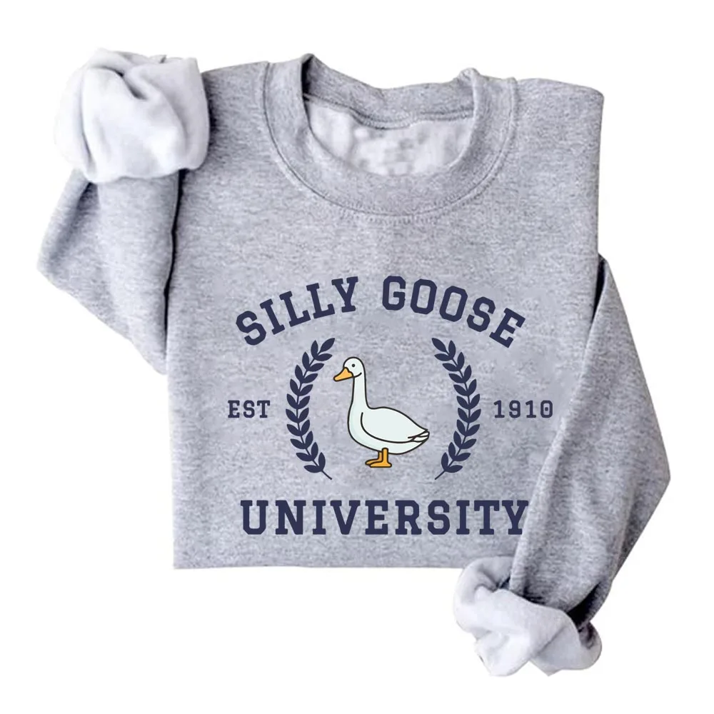 Silly Goose University Crewneck Sweatshirt Funny Goose Sweatshirt Women Sweatshirt Funny Goose Tshirt