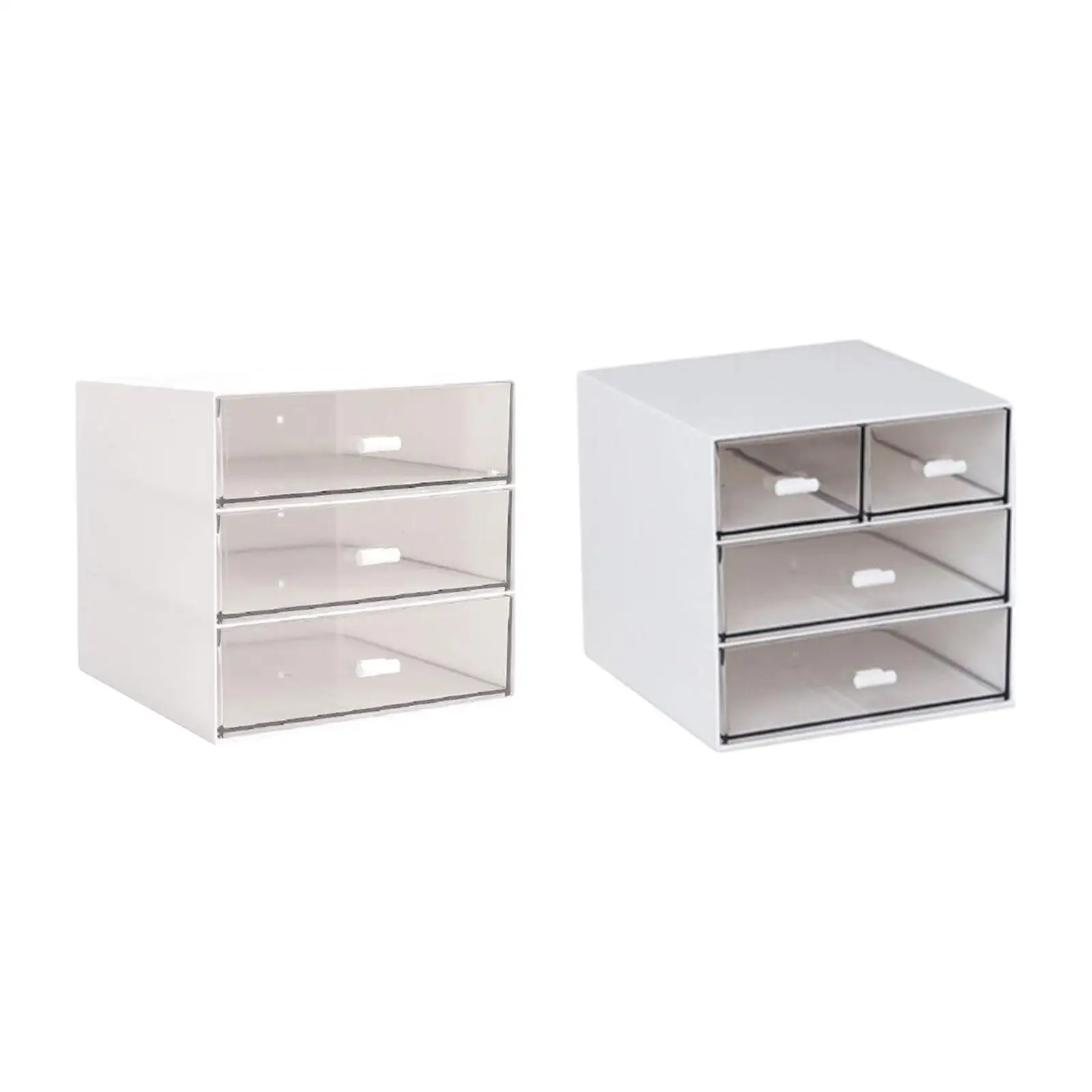 

Desk Organizer with Drawers Clear Drawer Multipurpose 3 Tier Makeup Organizer