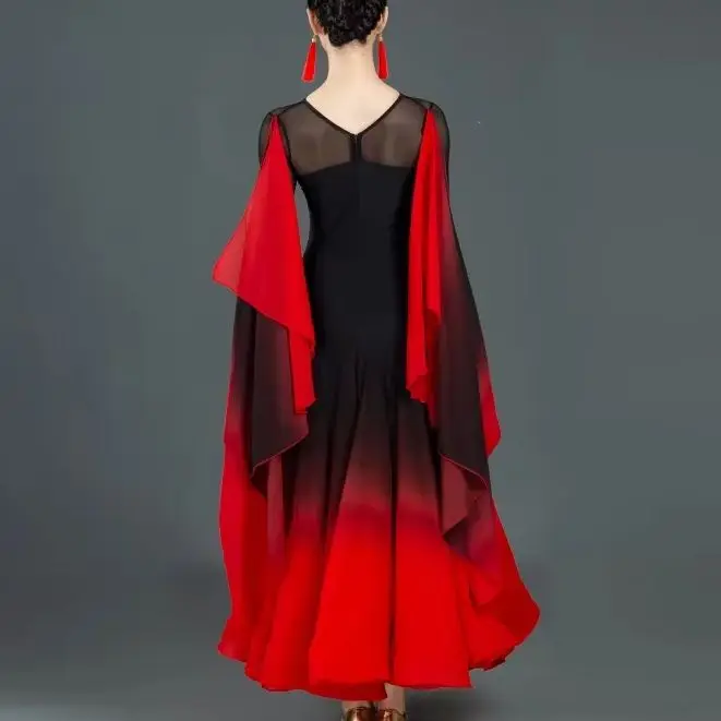 

Новое сексуальное платье для современного танца, национальный стандарт, женские платья для бальных танцев, высший класс, красные костюмы для вальса