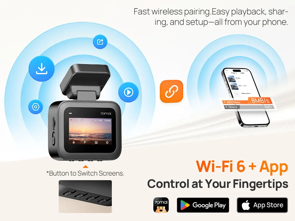 Globale Version 70mai Dashcam A800Nano 4K Bild Frontkamera HDR Wi-Fi GPS ADAS 24H Parkmodus 70mai A800 Nano Echte 4K Auto-DVR – Detail 14