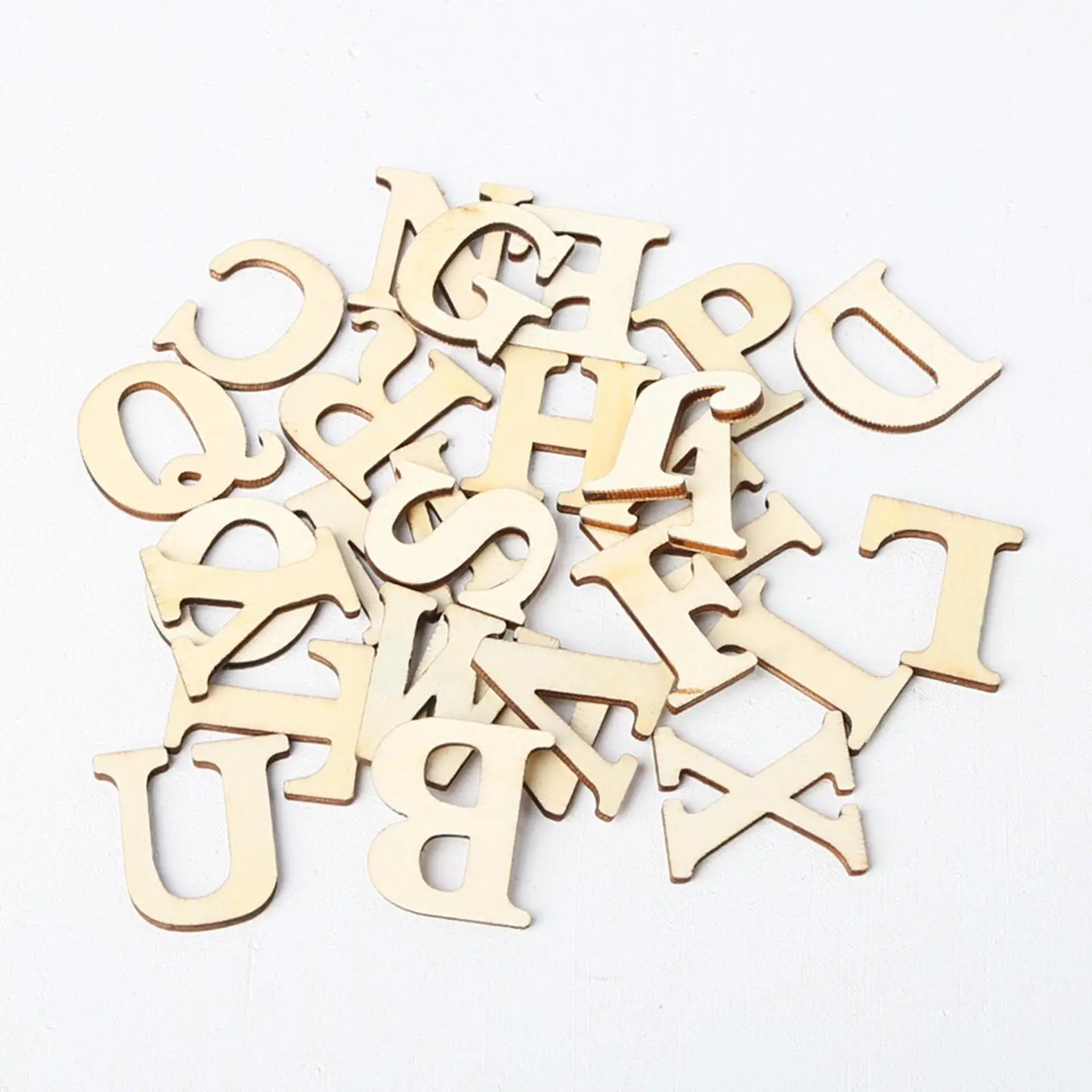 ตัวอักษรภาษาอังกฤษแบบตัดจากไม้ 124 ชิ้น ตัวเลขไม้ ตัวอักษรไม้ขนาด 4 ซม. สำหรับห้องเด็ก