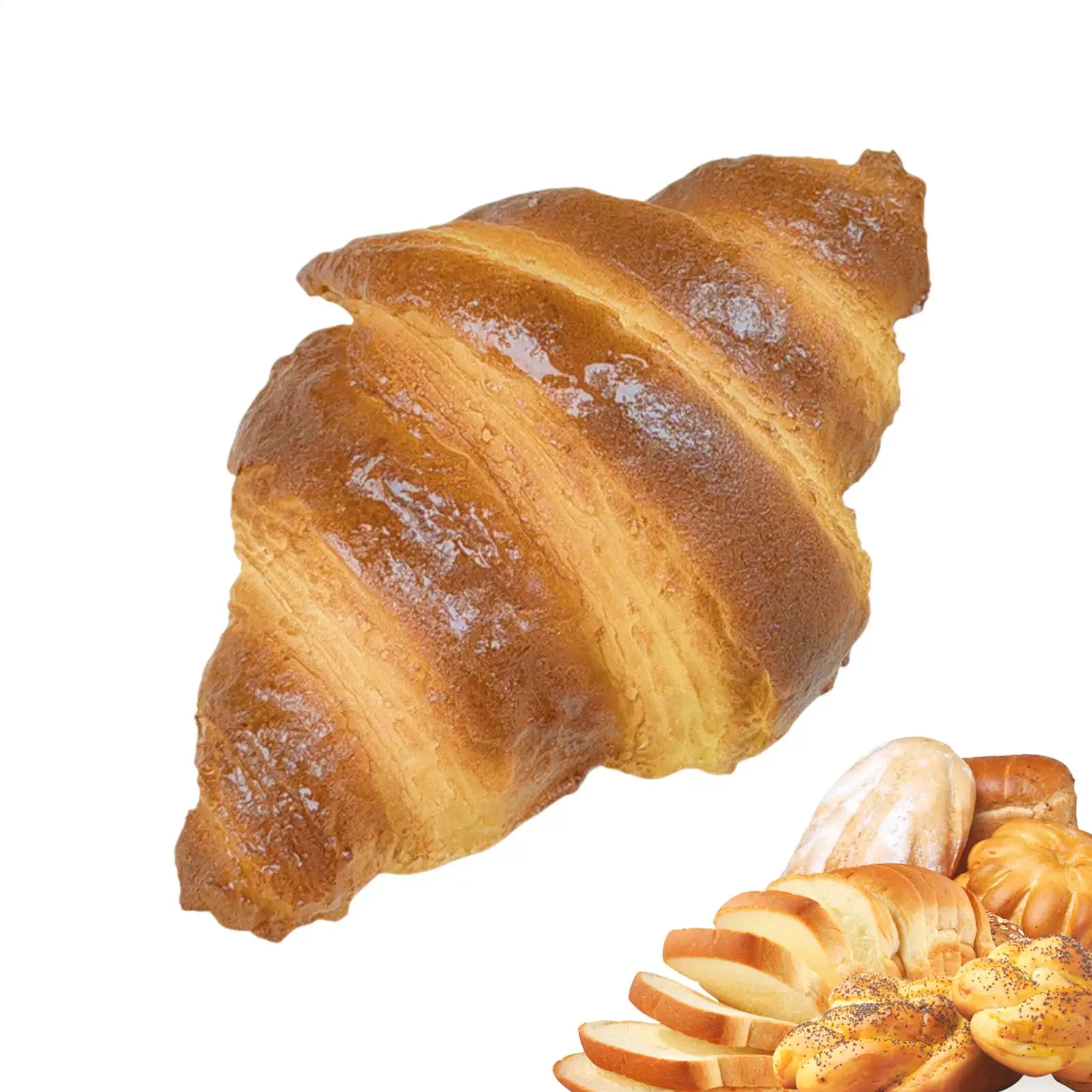Croissant Artificial para Decoración, Modelo de Comida con Apariencia de Croissant, para Hogar, Cocina, Escritorio, Ventanas, Tiendas, Exhibición de Muestras