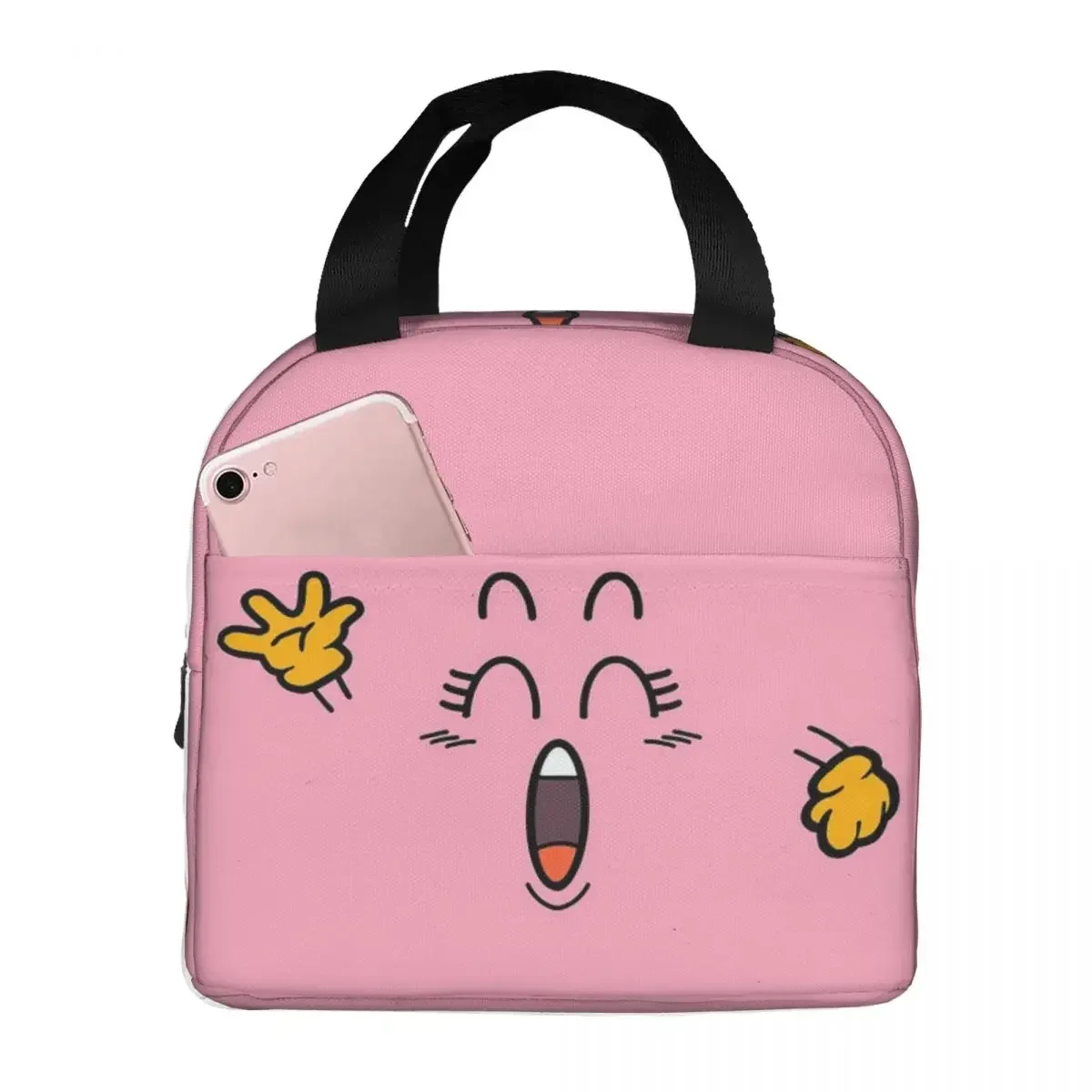 Dr Slump Arale\'s Pink Poop Insulated Lunch Bags Arale Picnic Bags Thermal Cooler Lunch Box Lunch Tote for Woman Work Children