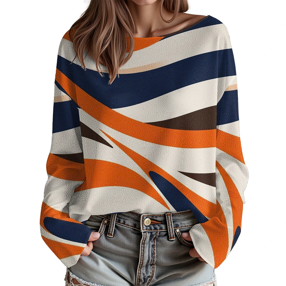 ملابس نسائية زهرية سترة بأكمام طويلة سترة نسائية مع الترقوة المكشوفة سترة أنماط الأزهار الاستوائية #1