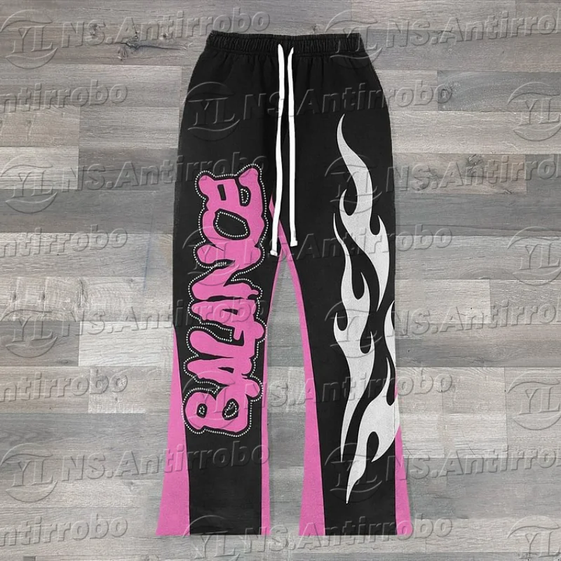 25 pantalones Y2k para hombre, pantalones holgados con estampado 3D, pantalones de chándal informales, ropa deportiva de cintura media para mujer, ropa de calle, pantalones Vintage de Hip Hop