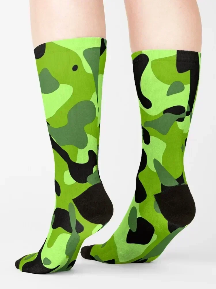 Cool Lime Green Camo Socks short hip hop anime fashionable Boy Child Socks Women's