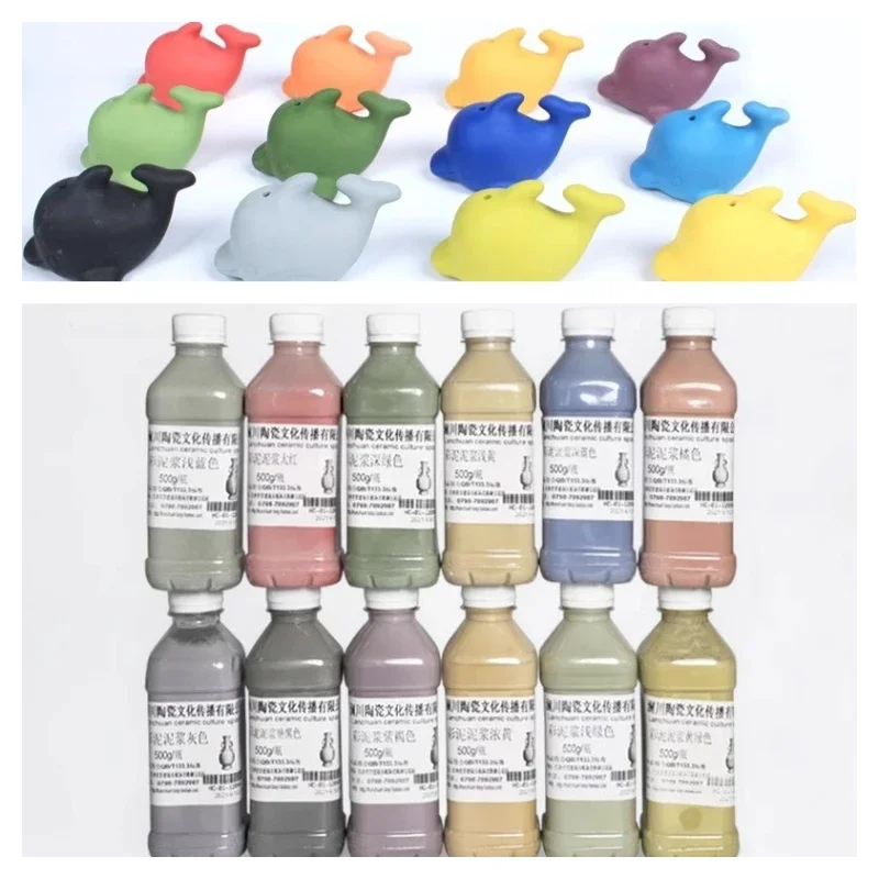 

500 г/бутылка, 12 цветов, фарфоровая грязь, защита окружающей среды и нетоксичная керамика «сделай сам», керамическая форма для рукоделия, грязь для затирки