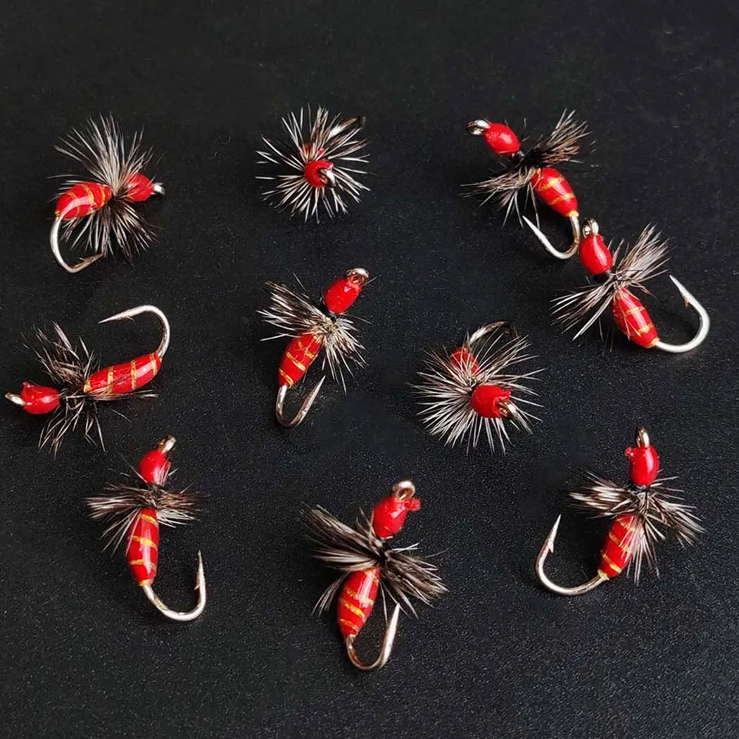 4–8 Stück # 10-Griffith-Feierforellenfliegen, Fliegenbarsch, Hecht, Lachs, Stahlkopf, Forellenangeln, Ameise, Trockenfliege – Detail 7