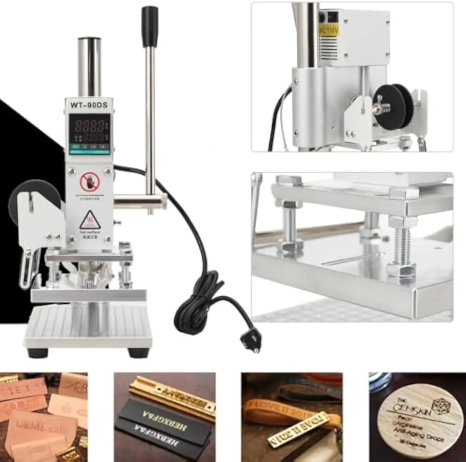 Portable Cheaper 10x13cm Manual Heat Press Embosser Hot Foil Stamping Machine For Leather Wood Logo HOT SALES