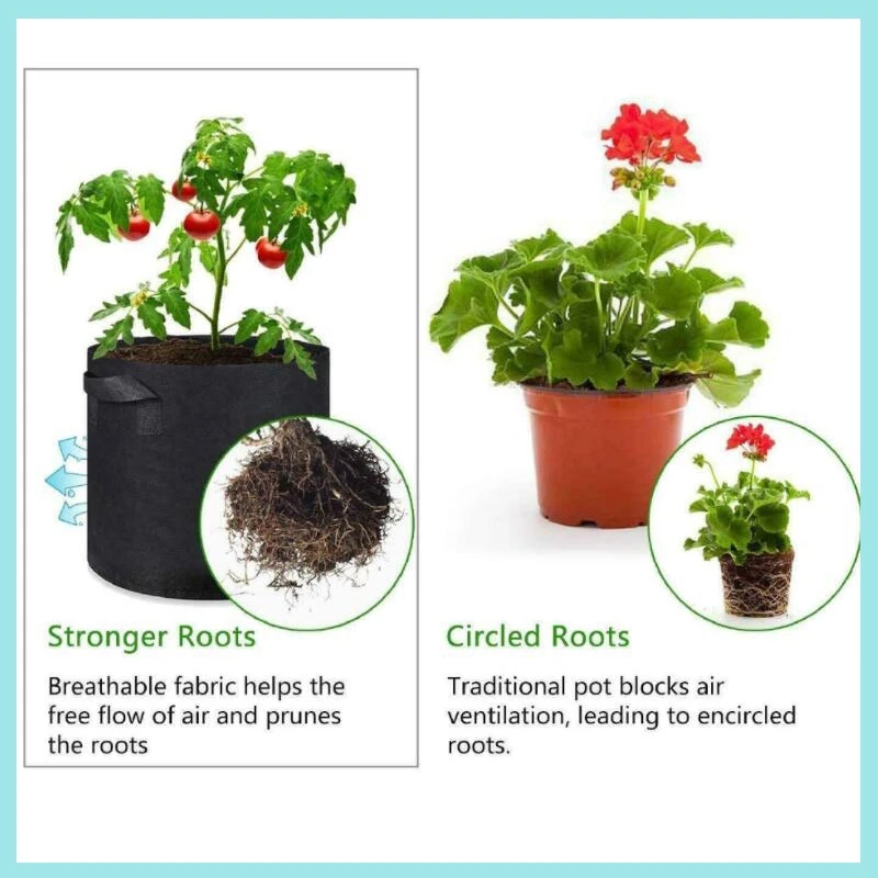 2 Gallon Home Garden Tree Pots Plant Grow Bags Garden Planting Bags Jardin Growing Bag Fruit Vegetables Planter Bags B2