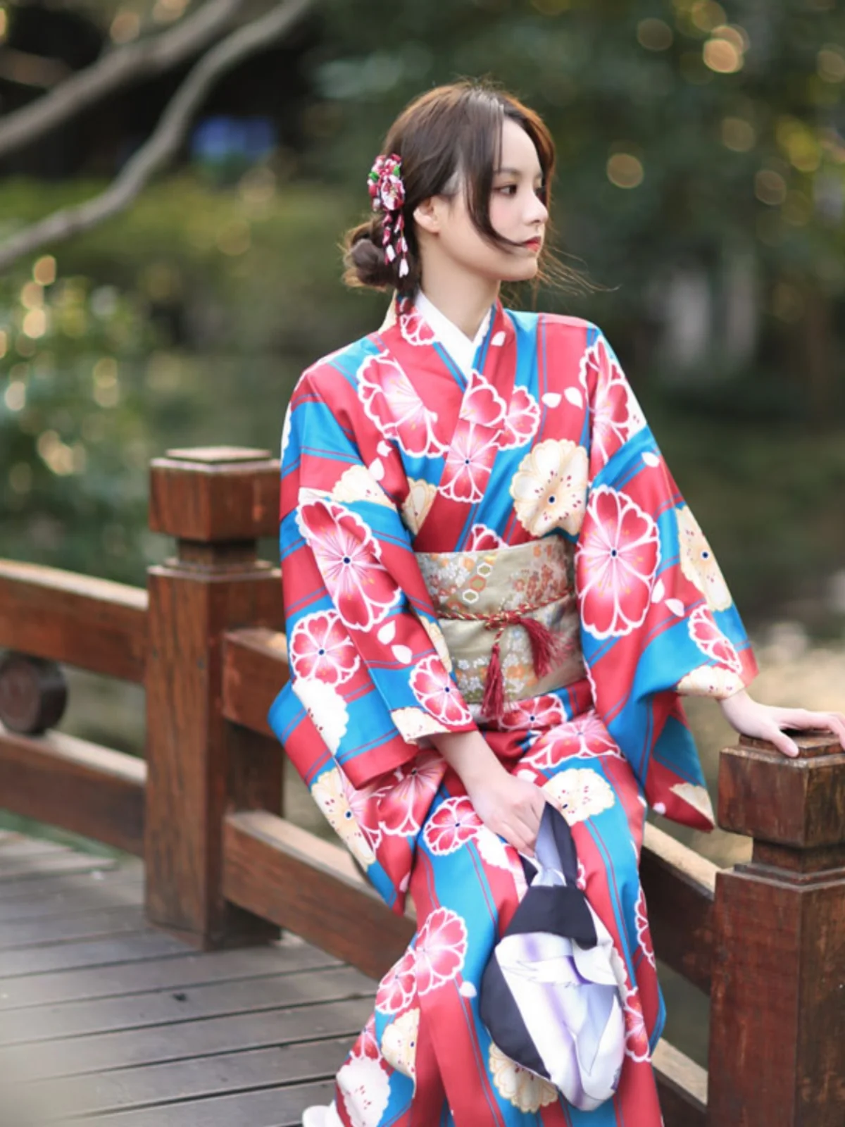 Japanese Style Beauty Kimono Women's Formal Wear Elegant Girl Improved Bathrobe Not Easy to Wrinkle Free Ironing