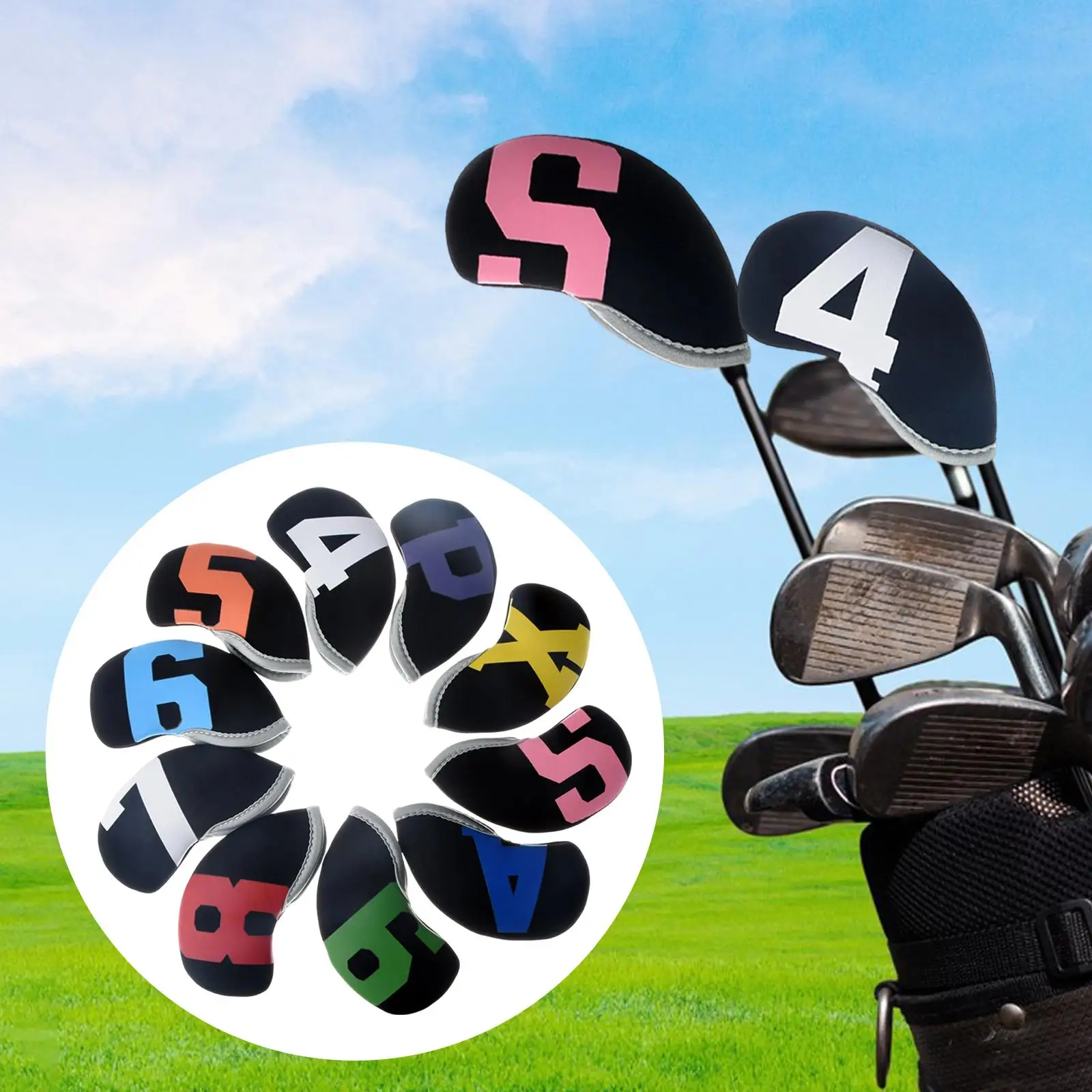 Golf Iron Cover Universal Compatibility Bold Number Marking Golf Headcover for Golf Accessories and Supplies