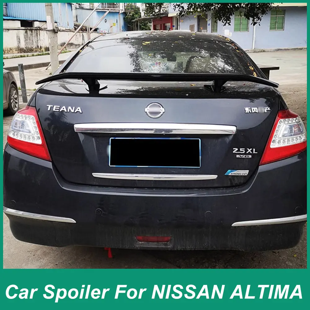 ForNissan Teana Sylphy 2014-2023 Rear Trunk Lid Spoiler L Style Sports Tail Exterior Retrofit ABS Plastic Black Carbon Universal