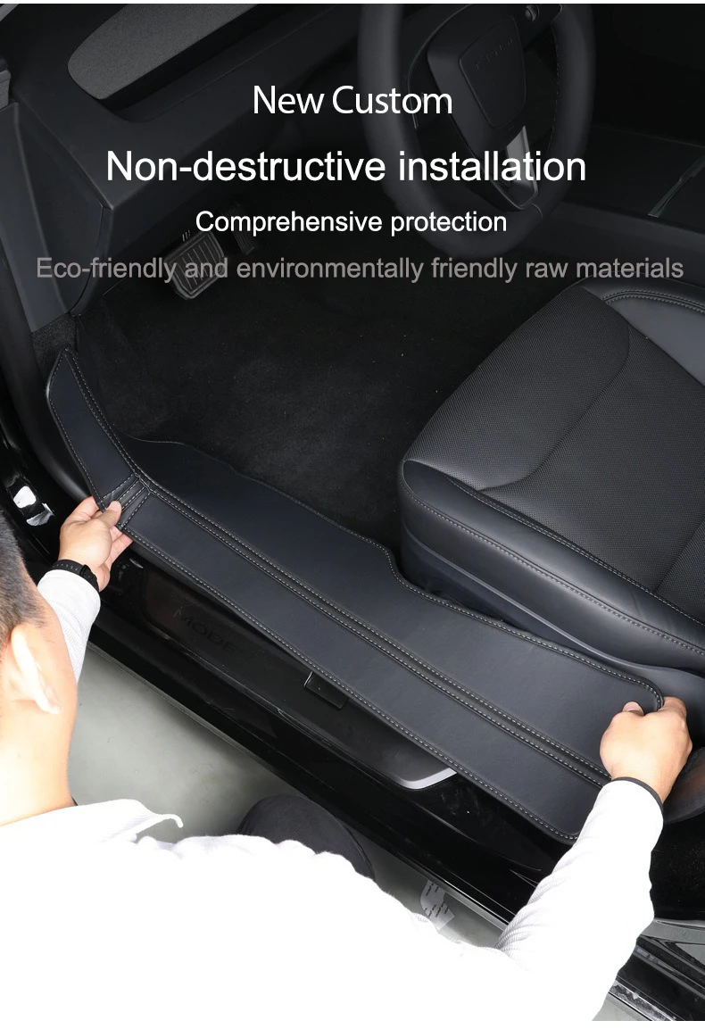 For Tesla Model 3 Highland Door Sill Protection Cover Mat Model 3+ Door Threshold Protect Anti-kick Pad Non-destructive Install