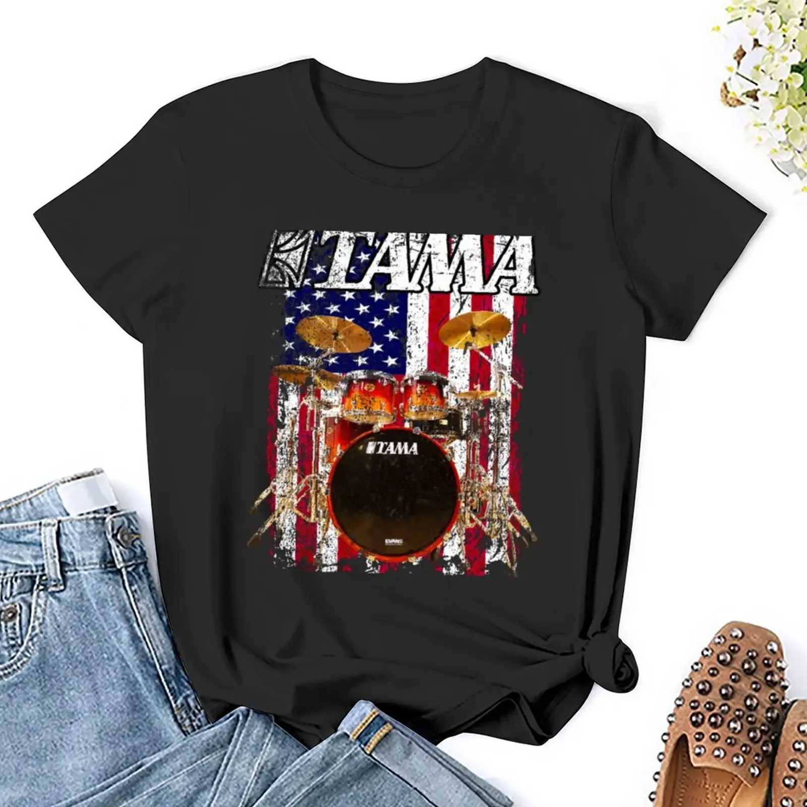 AMERICAN TAMA DRUMS T-Shirt cute clothes female cotton t shirts Women