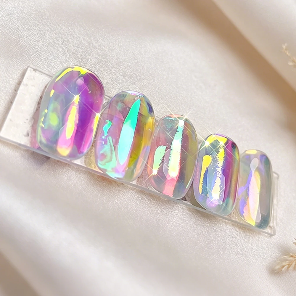 50cm Superior Transparent Nails Glass Foil DIY Stickers Cellophane Paper Korean Nail Trend Design Ice Cube Manicure Decoration