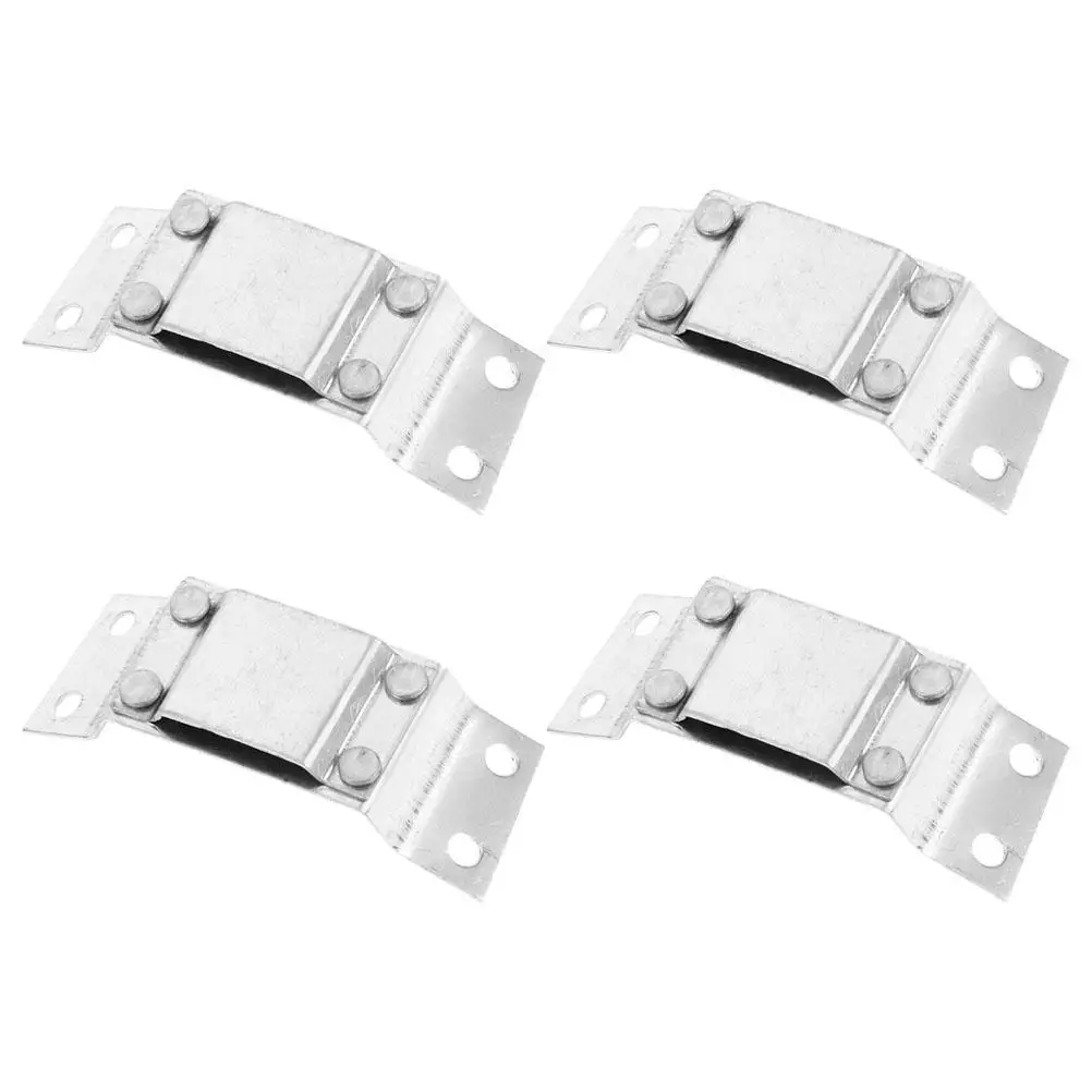 

4 Pcs Headlight Fixed Device Aluminum Silver Hard Hat Clip Flashlight Mount Mining Construction Safety