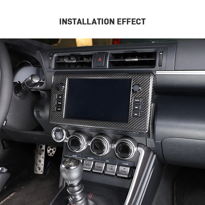 Car Carbon Fiber Center Control Dashboard Navigation Screen Frame Trim Cover Sticker For Toyota 86 For Subaru BRZ ZD8 2022-2024
