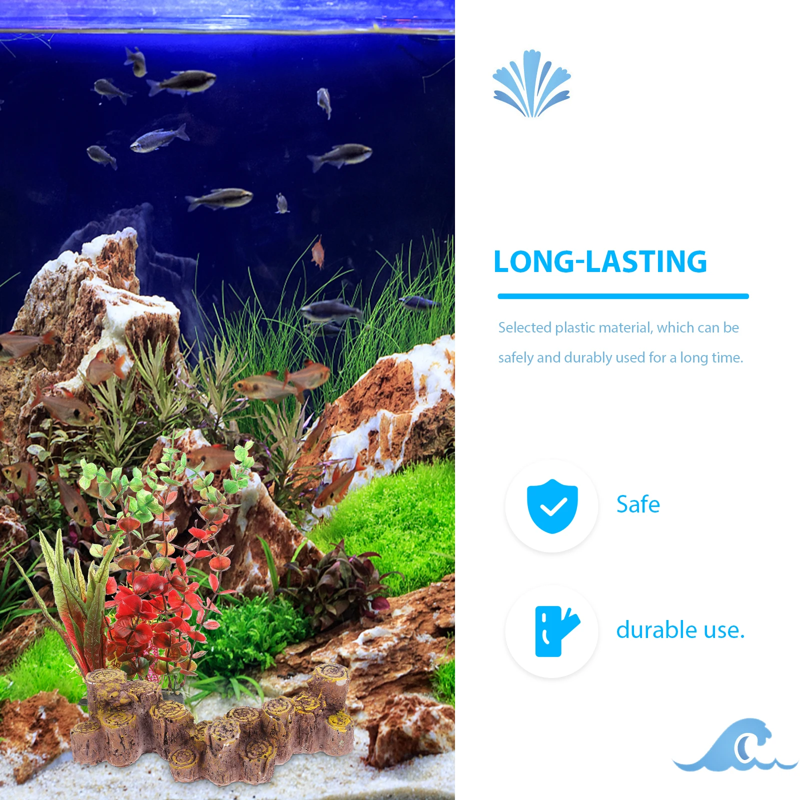

2 Pcs Aquatic Decoration Plants Fish Tank Landscaping Decorations Aquarium Accessory Décor Plastic Artificial Realistic