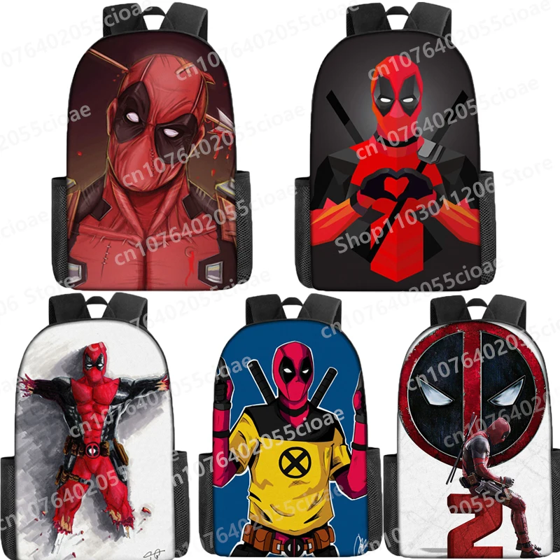 

Anime Film Deadpools Printed Backpack Student Shoulder Bag Large Capacity Children Cool Schoolbag School Fashion Gifts