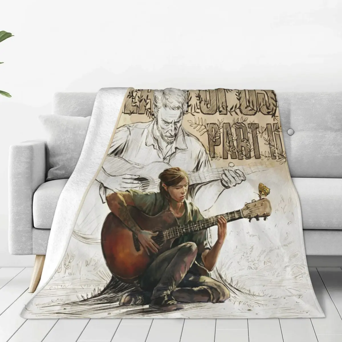 The Last Of Us Ellie Joel Blankets Flannel Summer Air Conditioning Portable Lightweight Throw Blanket for Bed Outdoor Rug Piece