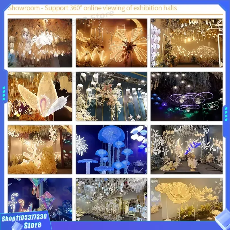 Elegant Wedding Ceiling Drapes Hanging Curtain Decor for Ballroom Event Party Restaurant Interior Top Decoration Fabric Swag 3
