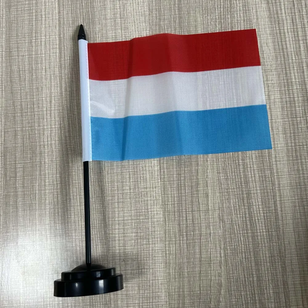 14x21cm Office Desk Flag of Luxembourg Flag polyester Ornaments table Flags  Luxembourg Country Desk flag for decoration