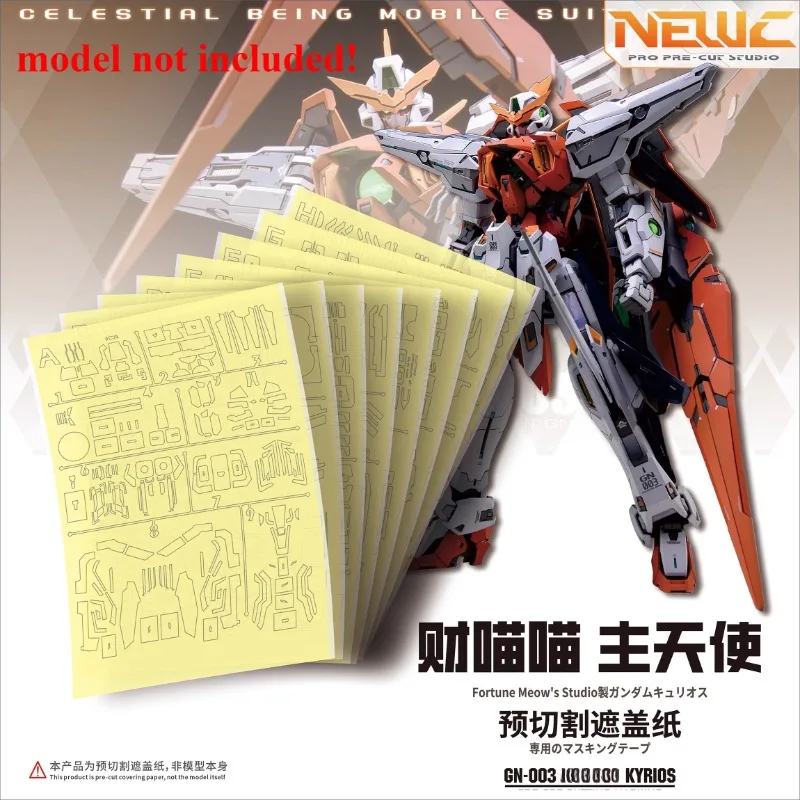 NewC Pre‑cut Masking Tape for GN‑003 Kyrios 1/100 Mobile Suit, Model Spraying Covering Paper Hobby DIY Accessories