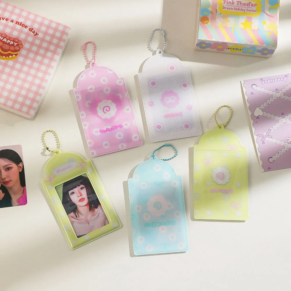 3 Inch PVC Photocard Holder Transparent Student Campus Access Card Case Credit ID Card Holder Cartoon Idol Photo Protector