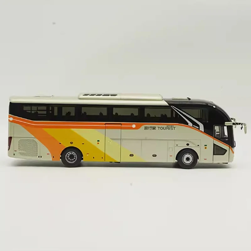 Original Diecast 1:42 Scale Tourist Bus Alloy Car Model Finished Product Collection Gift Static Model Simulation Toys Display