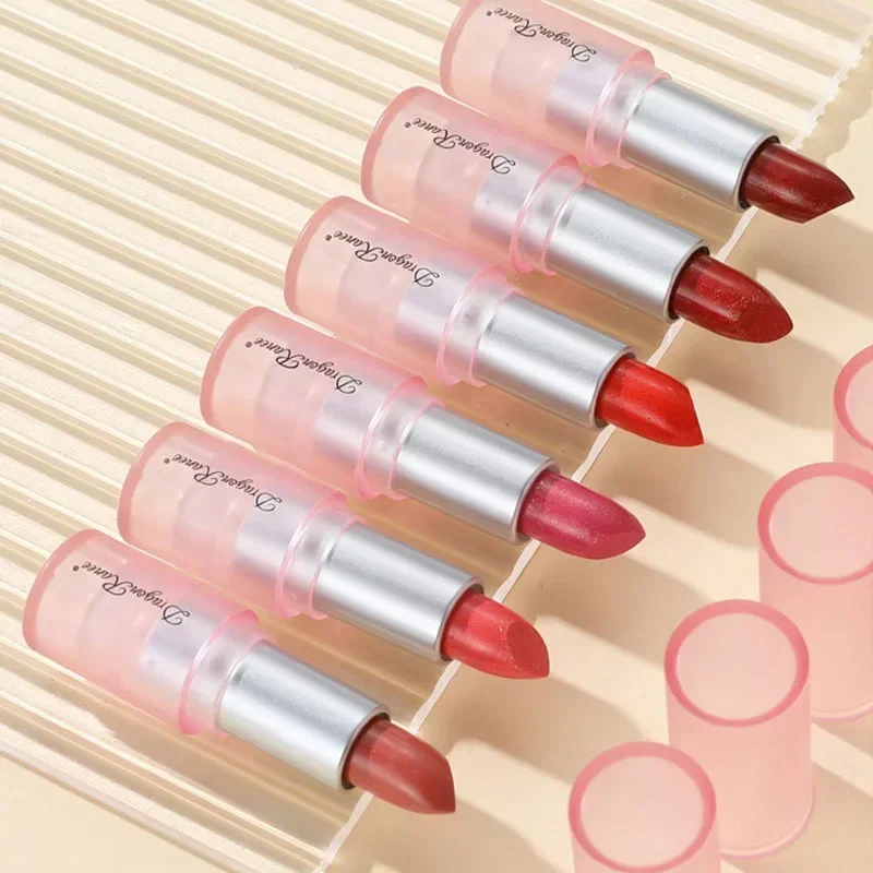 New Shiny Glitter Velvet Lipstick Lasting Waterproof Moisturizing Diamond Pearllight Lip Gloss Non Stick Cup Rose Red Lipsticks