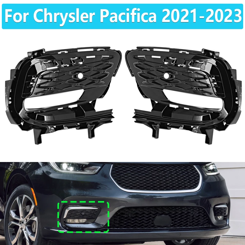 

For Chrysler Pacifica 2021 2022 2023 Car Front Bumper Fog Lamp cover Foglight Frame Grille Car Accessories 6WF68DX8AC 6WF69DX8AC
