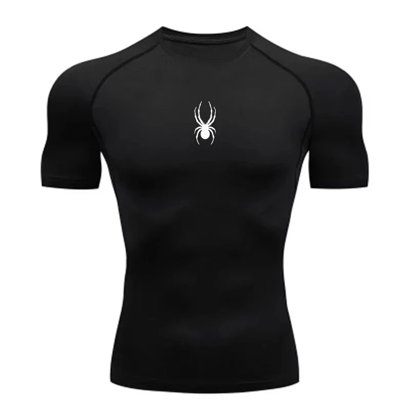 2026 Men Sport T-Shirt Spider Quick Dry Bodybuilding Running Shirt Compression Tops Gym T Shirt Men Fitness Tight Tees Rashgard