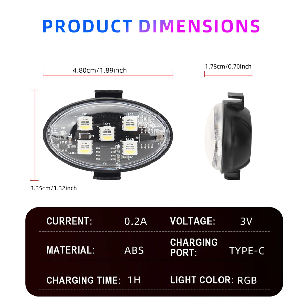 4PCS/Set RGB Led Car Strobe Lights Wireless Remote Control Airplane Helicopter Warning Lights Motorcycle Aircraft Bike Light