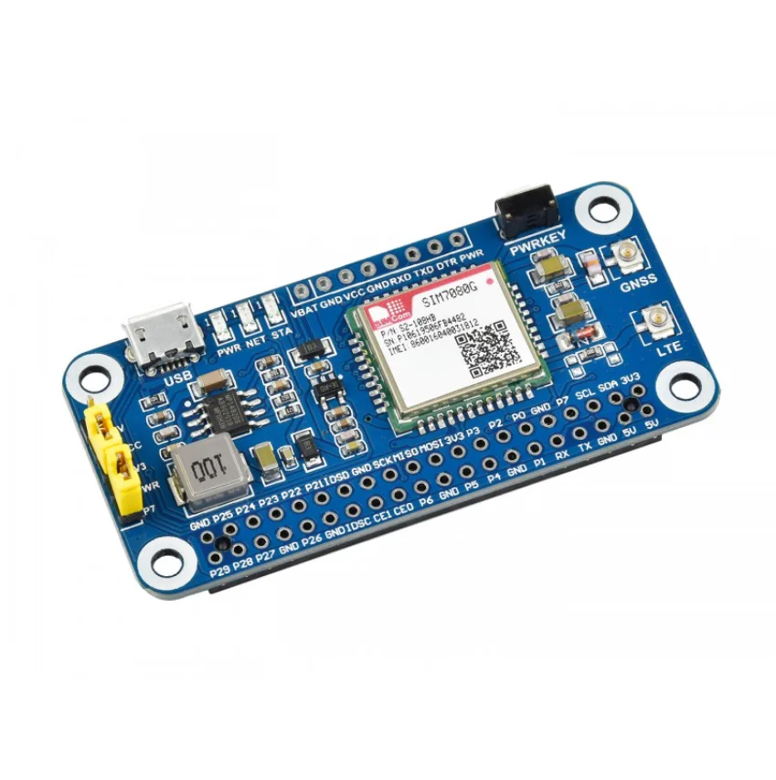 Waveshare NB-IoT / Cat-M(eMTC) / GNSS HAT for Raspberry Pi, Globally Applicable, supports global bands of NB-IoT and Cat-M