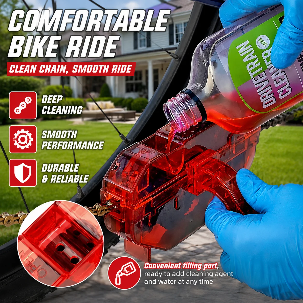 DOMEN Bicycle Chain Cleaner Bike Scrubber Washer Tool Bicycle Clean Machine For MTB Road Bike Convenient Bicycle Accessory