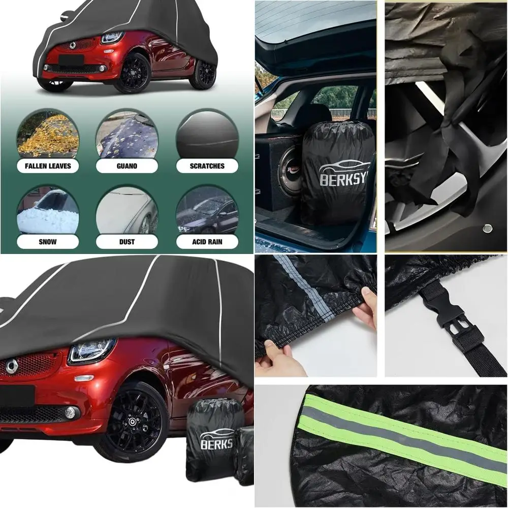 

All-Weather 6-Layer Waterproof Smart Fortwo Car Cover 2007-2022 with Storage Bag