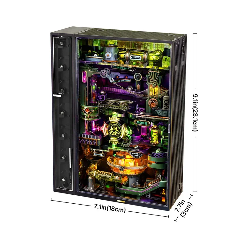 Robotime Rokr 3D Puzzel Alchemy City Marble Run 247pcs Brain Teaser STEM Kit Mechanische DIY Hobby's voor Mannen Vrouwen Jongens Meisjes