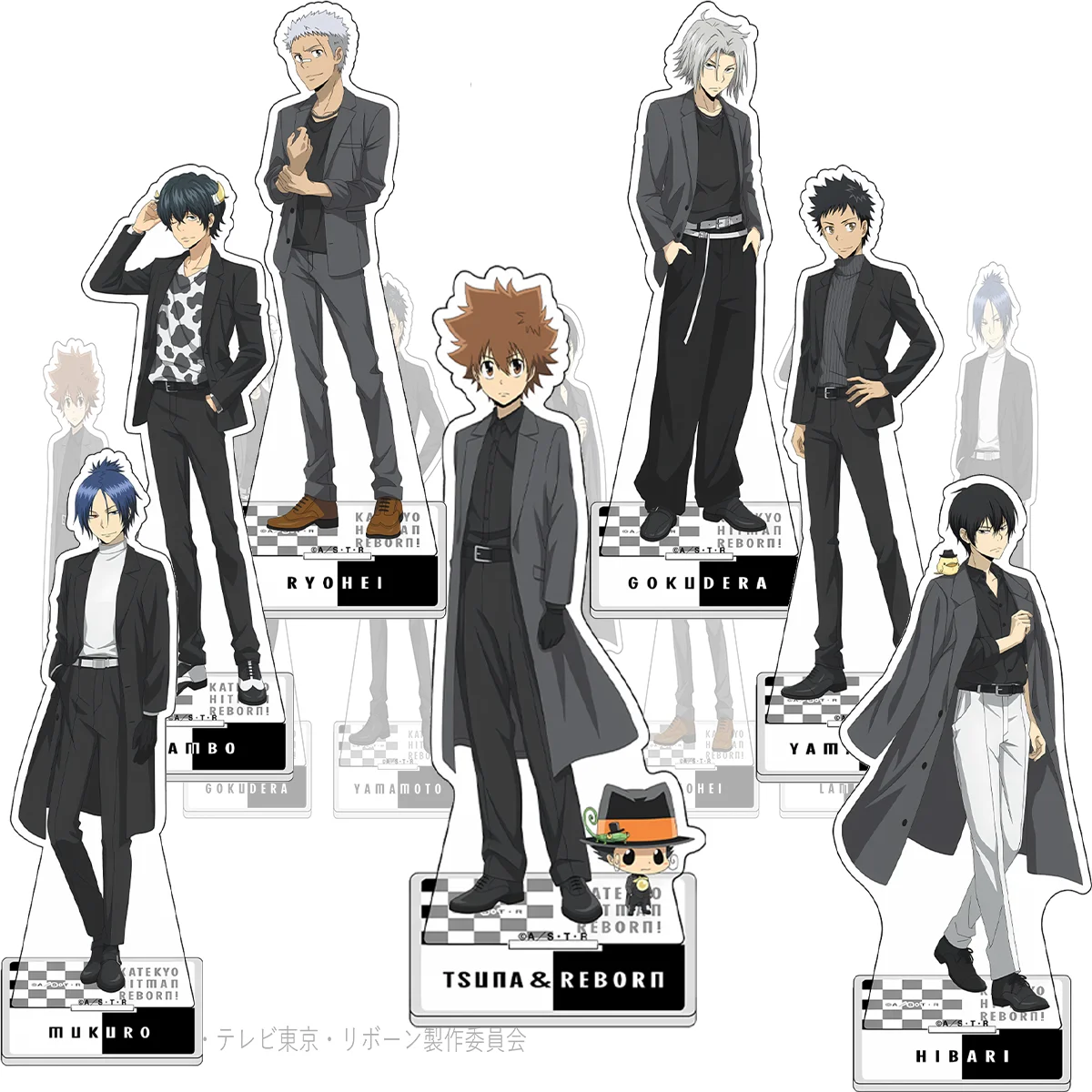 Katekyo Hitman REBORN! Soporte acrílico de 15 cm para llavero de regalo con modelo de colección de merchandising de anime de la familia Vongola