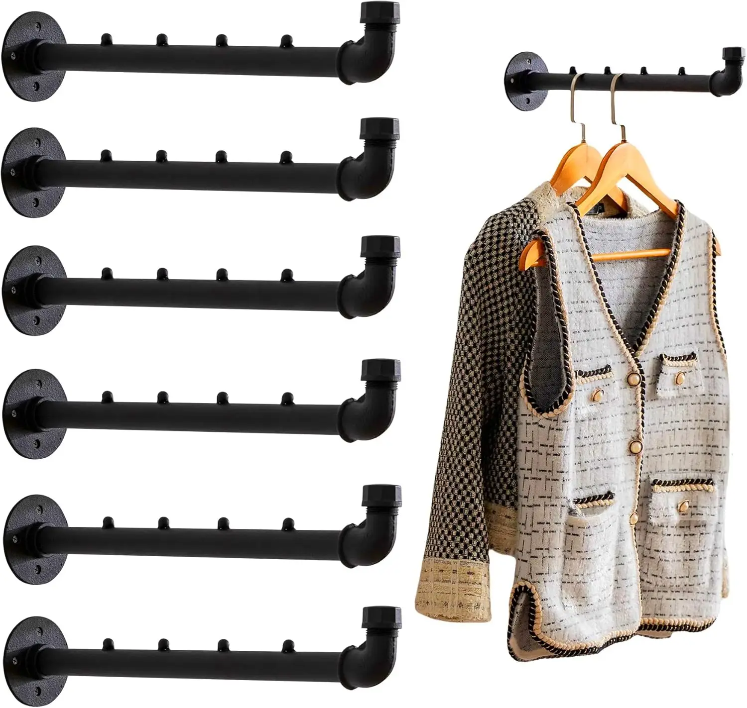 

Настенная вешалка для одежды - прочная металлическая вешалка с крючками, настенные стойки для хранения одежды, настенные вешалки для одежды