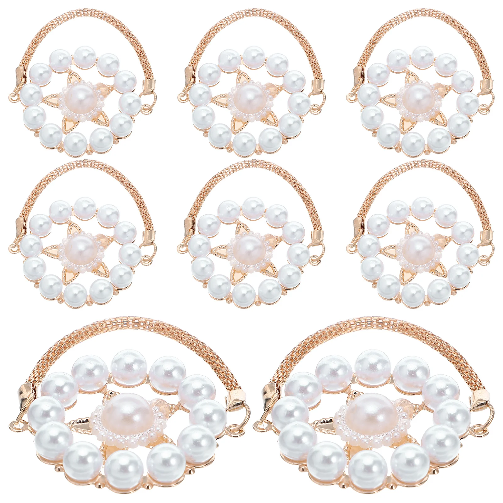 

8Pcs Pearl Star Napkin Rings Alloy Elegant Napkin Holders for Wedding Dinner Party Table Setting Decorative Tableware