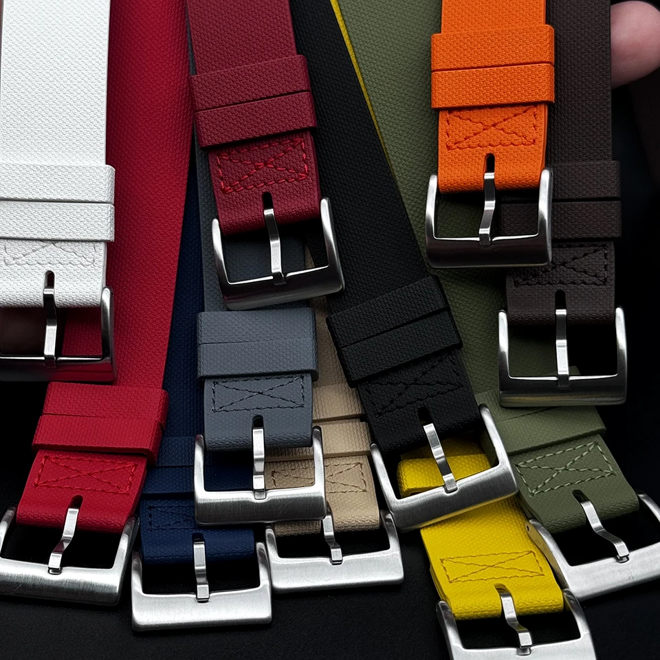 One piece Sports Fashion One Piece FKM Watch Strap 20mm 21mm 22mm Rubber Watch Band Wristband for Seiko Omega