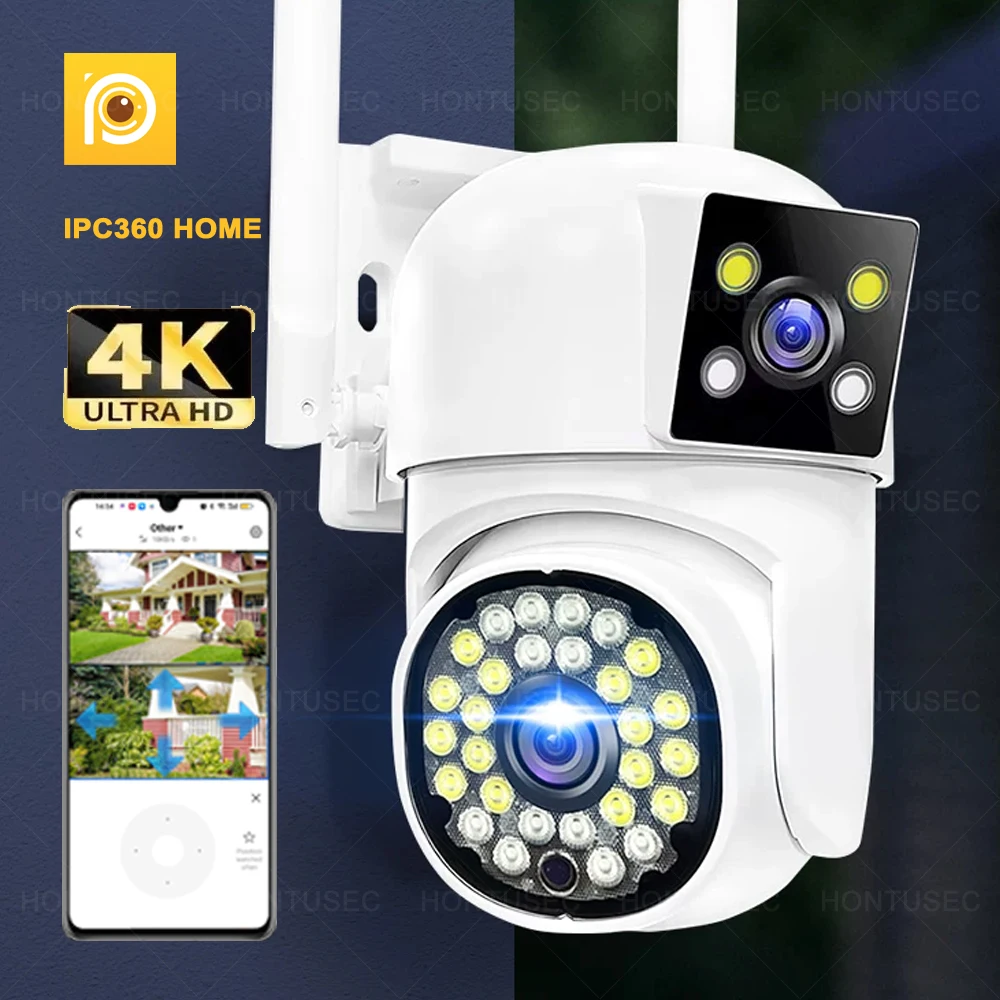 

IPC360 HOME 4K 8MP Dual Lens WIFI PTZ 2K 4MP Dual Lens Dual Screens IP66 Outdoor Color Night Vision Security Camera Systems