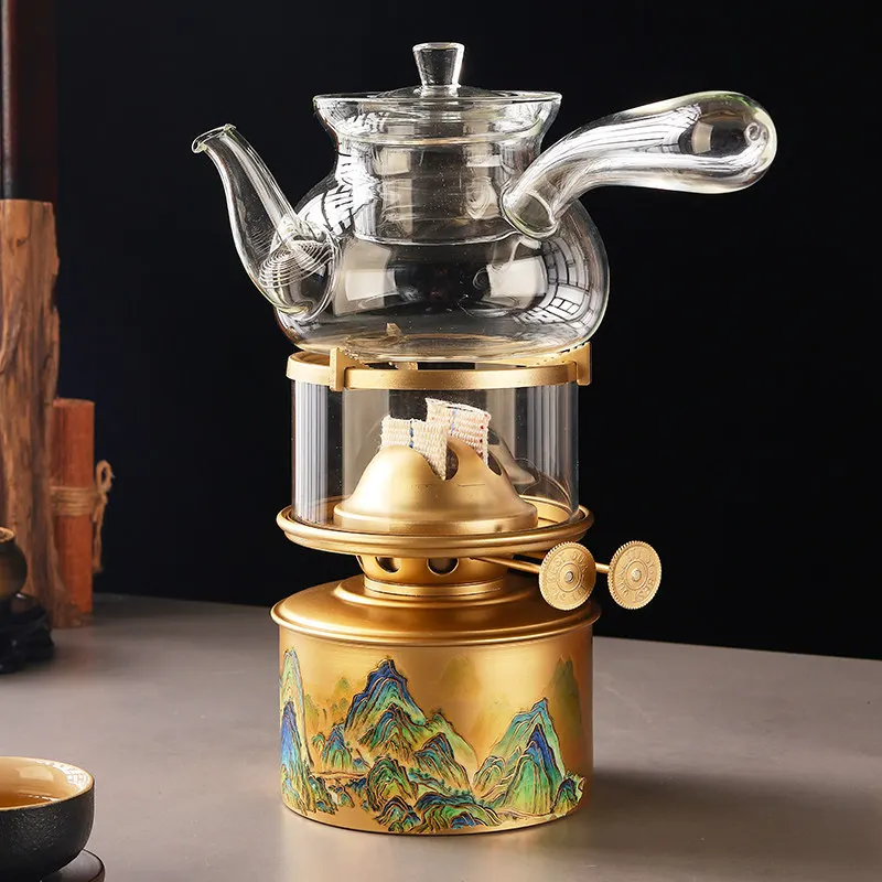 Pure Brass Travel Chaoshan Kung Fu Pot, Boil Water Tea Tea Stove