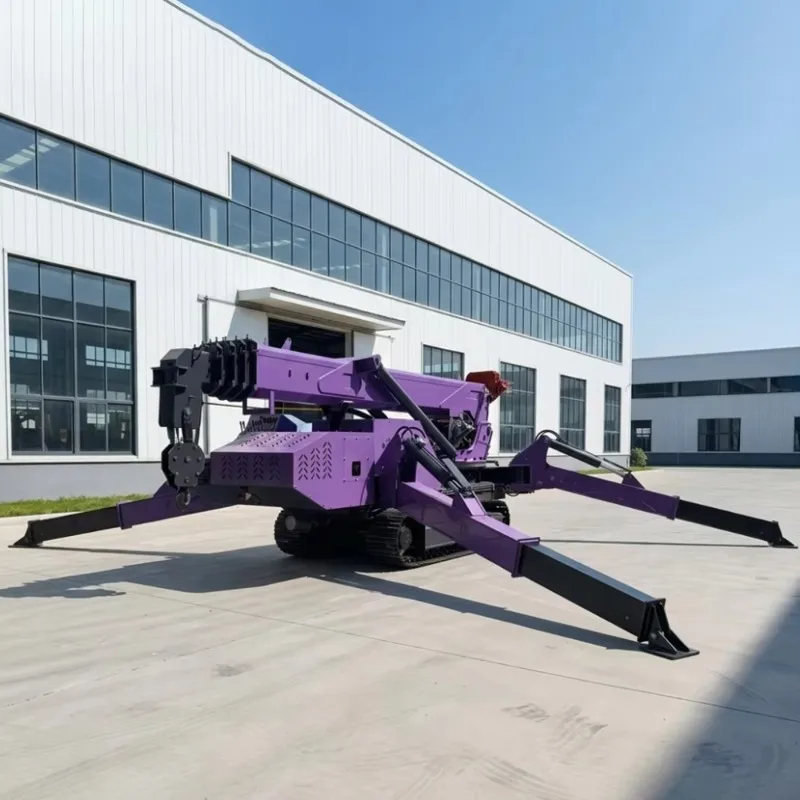 3Ton Spider Crawler Crane 10m Lifting Height Hydraulic Drive Telescopic Boom Compact Design Construction Lifting Equipment