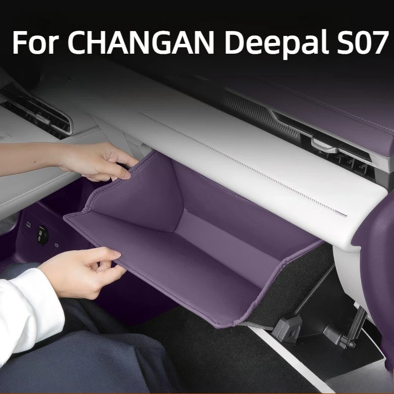 

Accessories For CHANGAN Deepal S07 2026 Car Glove Box Storage Pouch Nappa Leather Magic Tape Anti-Rattle Storage Expansion